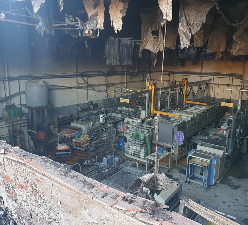 Incendi planta fabricació plaques electròniques Barcelona